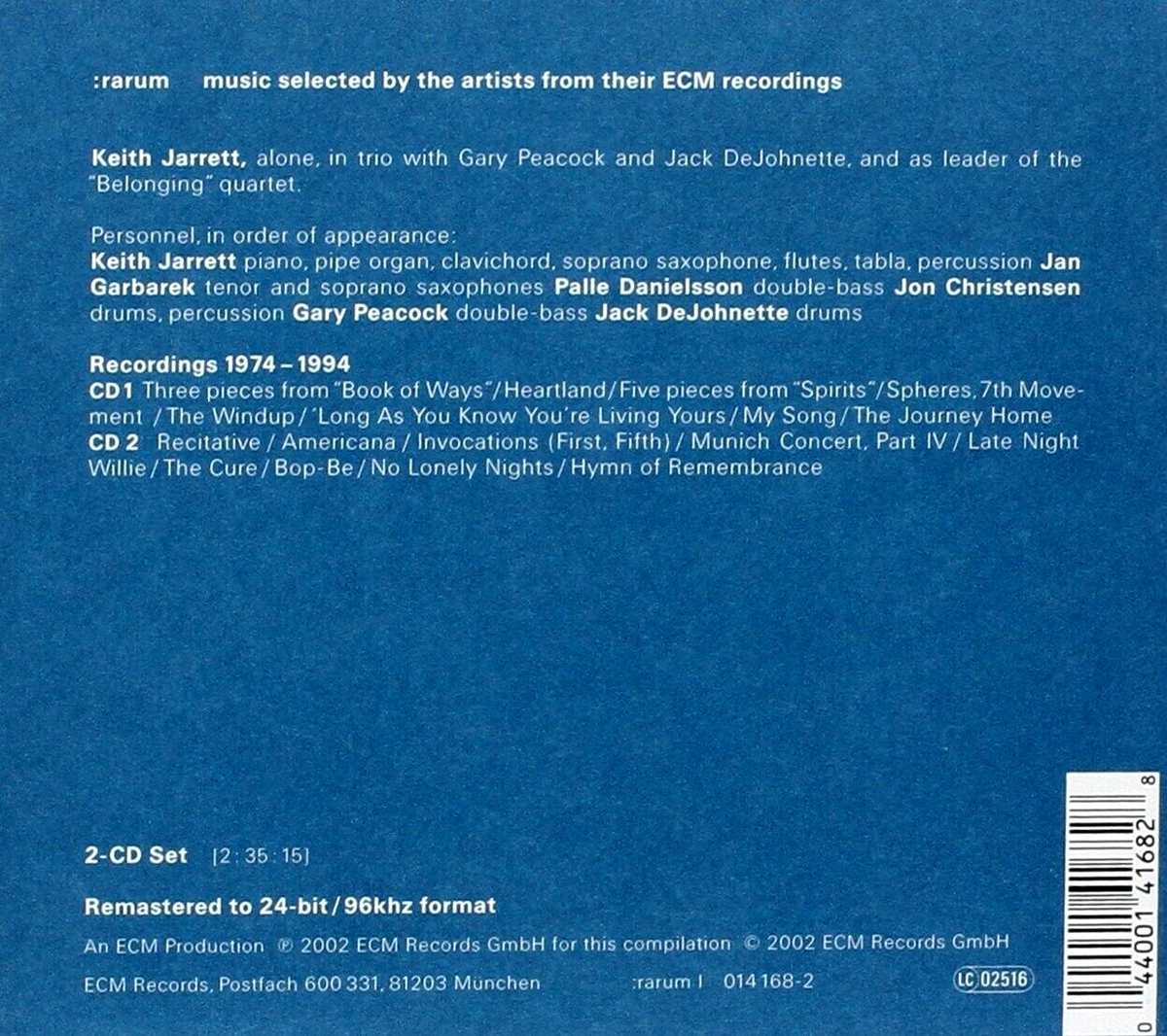 KEITH JARRETT Selected Recordings ECM Rarum 2 CD Set MINT