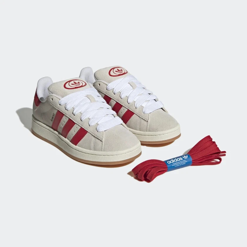 New Adidas Campus 00s Sneakers - Crystal White/ Scarlet Red/ Off