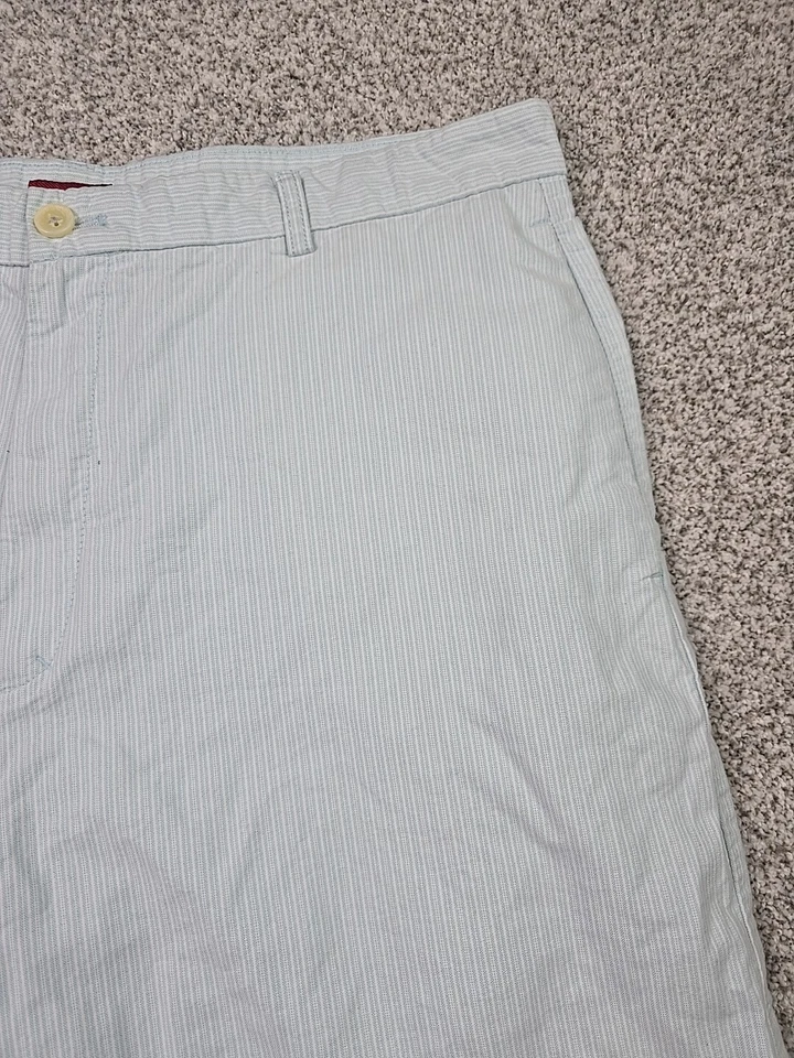 Pantalones Cortos Izod Para Hombres 38 Azul Rayas Chino Informal Cómodo Preppy Golf Playa Foto 4 de 4