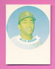 FACTORY PRINTER SCRAP OLLIE BROWN w/CURT FLOOD 1970 TOPPS CANDY LID READ! *TPHLC