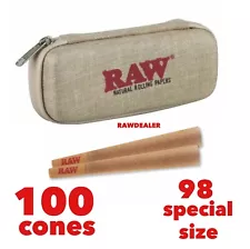 RAW classic 98 special size pre rolled cone(100PK)+raw cone wallet zipper case