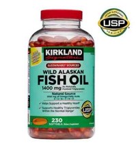 Kirkland Signature Wild Alaskan Fish Oil 1400 mg., 230 Softgels Gluten Free