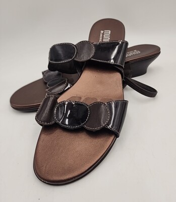 Women's Munro American Leather Slingback Sandals Size 10 1/2 Brown/Bronze