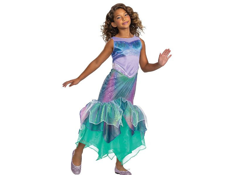 Kids Deluxe Little Mermaid Ariel Costume Sea Princess Halloween Costume  Dress | eBay
