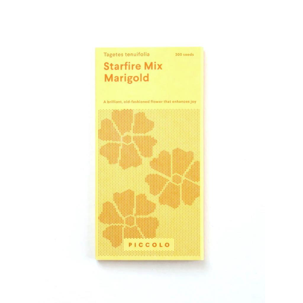 Piccolo Open Pollinated Urban Grow Starfire Mix Marigold GMO Free Seeds Packet