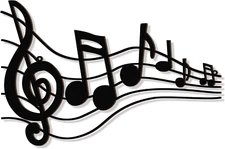 Yulejo Black Music Notes Wall Decor Musical Art Decoration Vintage Treble Clef