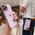 Hülle mit Band Handykette für iPhone 16 15 14 13 Pro Max 12 11 8 7 Umhängen Seil