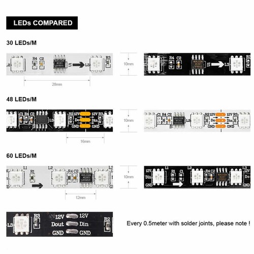5M WS2811 Upgrade LED Strip Lights Ultra Bright Highly SMD RGB Addressable 12V - Picture 3 of 12