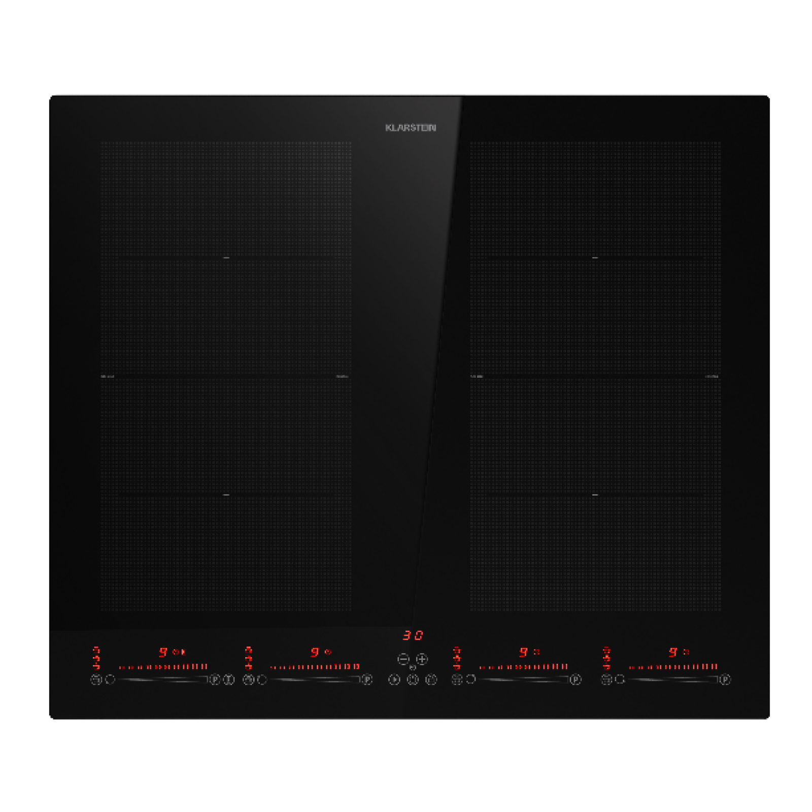 Placa de inducción 60 cm 4 placas Flex zonas de cocción Smart 9600 W temporizador negro