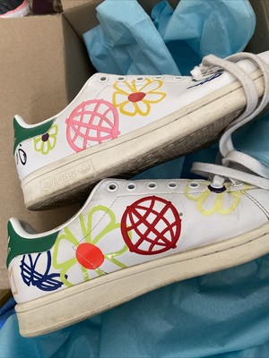 Adidas Stan Smith Primegreen Leather Trainers FX5653 White/Floral  UK8.5/US10 | eBay