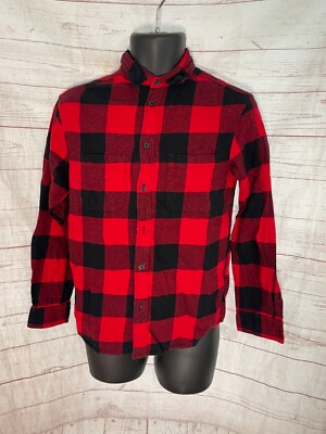 H&M Divided Men's Long Sleeve Shirt Button Up Red Black