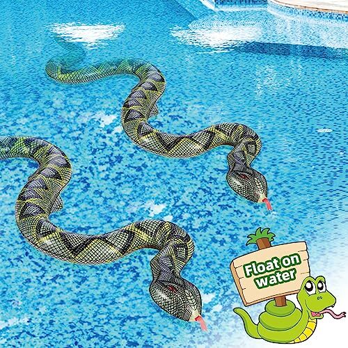 5 Pack Large Inflatable Snakes Pool Floats Blow Up Fake Snakes Trick Toys - Picture 6 of 9