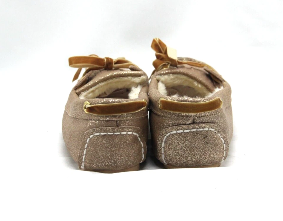 Zapatilla Sperry Top Sider dorada brillante para mujer 6M zapato de ángel forrado de piel mocasín Foto 2 de 4