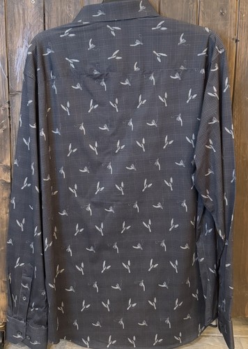 Bugatchi Mens XL Black Abstract 8 Way Stretch Button Up Dress Shirt $179 NWT - Picture 9 of 12