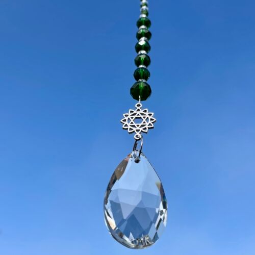 New Chakra Symbol Hanging Glass Sun Catcher Mobile ~ Spiritual Yoga Home Window - Picture 52 of 69