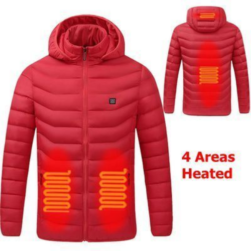 Men Heated Jackets USB Electric Battery Long Sleeves Heating Hooded Jackets Warm - Picture 17 of 27