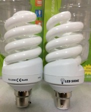 20W=100W FS Day light,CFL Lightbulb, Energy Saving Bulb B22 .TWO LAMPS £6.99