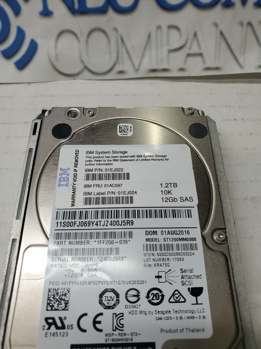 IBM 2078-AC69 V5000 Gen2 Storwize 1.2TB 10K 12GB SAS SFF HDD IBM 2078-AC69 V5000 Gen2 Storwize 1.2TB 10K 12GB SAS SFF HDD