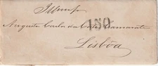 PORTUGAL: Prephilately cover to Lisbon 1867, "150", contents.