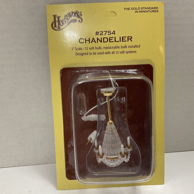 Houseworks Dollhouse Chandelier Lamp 2754 1" Scale 12 Volt for sale