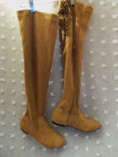 NWOB WOMENS KNEE HIGH PULL-ON FAUX SUEDE BOOTS  WOMEN'S 7 1/2
