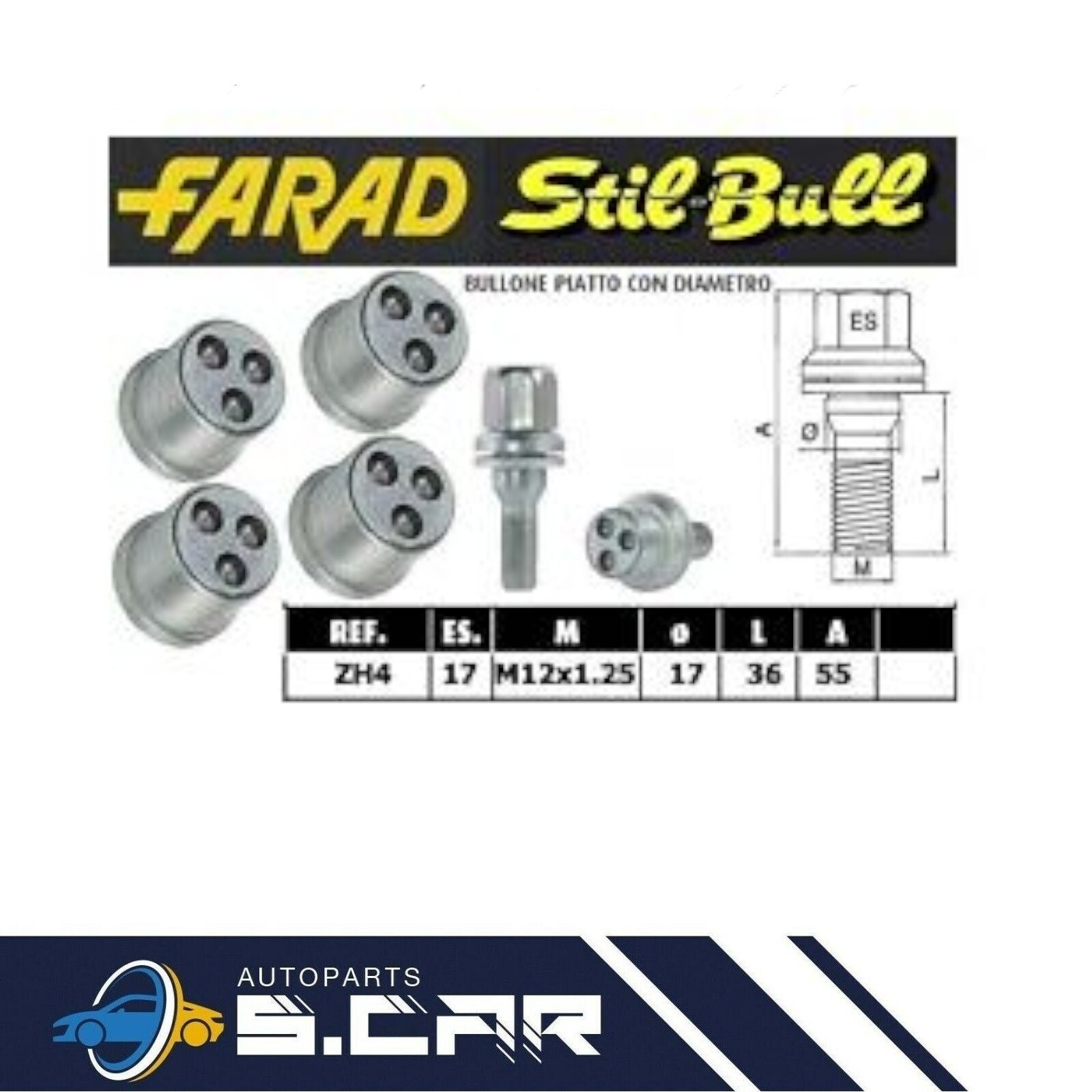 FARAD Kit Bulloni Antifurto Per Peugeot 3008 Con Cerchi in Lega Stil Bull ZH4 foto 2