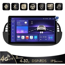 9inch Android 10.1 Car Stereo Radio GPS Navi Wifi Carplay For Fiat 500 2007-2015