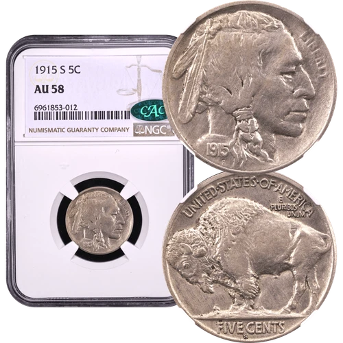 1915-S Buffalo Nickel (5c) NGC AU58 CAC