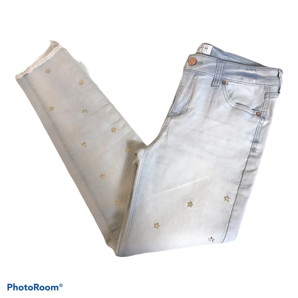 Pantalones de mezclilla CELEBRITY PINK para niñas talla 16 ajustados azules claros con tachuelas estrella Foto 4 de 4