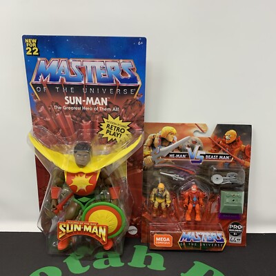 Masters Of The Universe Lot Origins Sun-Man He-Man Beast-Man Mega Construx MOTU