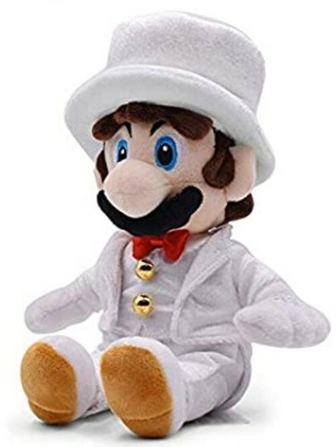 Super Mario Odyssey Mario & Peach Wedding Style Plush Toy Sanei Boeki JAPAN Used