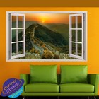 CHINA GREAT WALL SUNSET VIEW 3D WINDOW WALL STICKER ROOM DECOR DECAL MURAL YL5