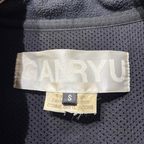 GANRYU Comme des Garcons Fleece Jacket Docking Logo Embroidery Tech Jacket Black - Picture 6 of 9