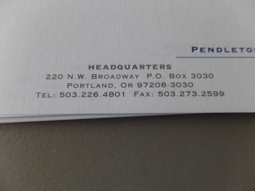 Vintage Pendleton Woolen Mills Co Oregon Strathmore Letterhead Lot of 10 Sheets - Picture 3 of 5