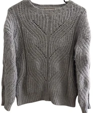 Philosophy Fuzzy Textured Eyelash Pullover Sweater Stretch Gray Women’s Sz XS