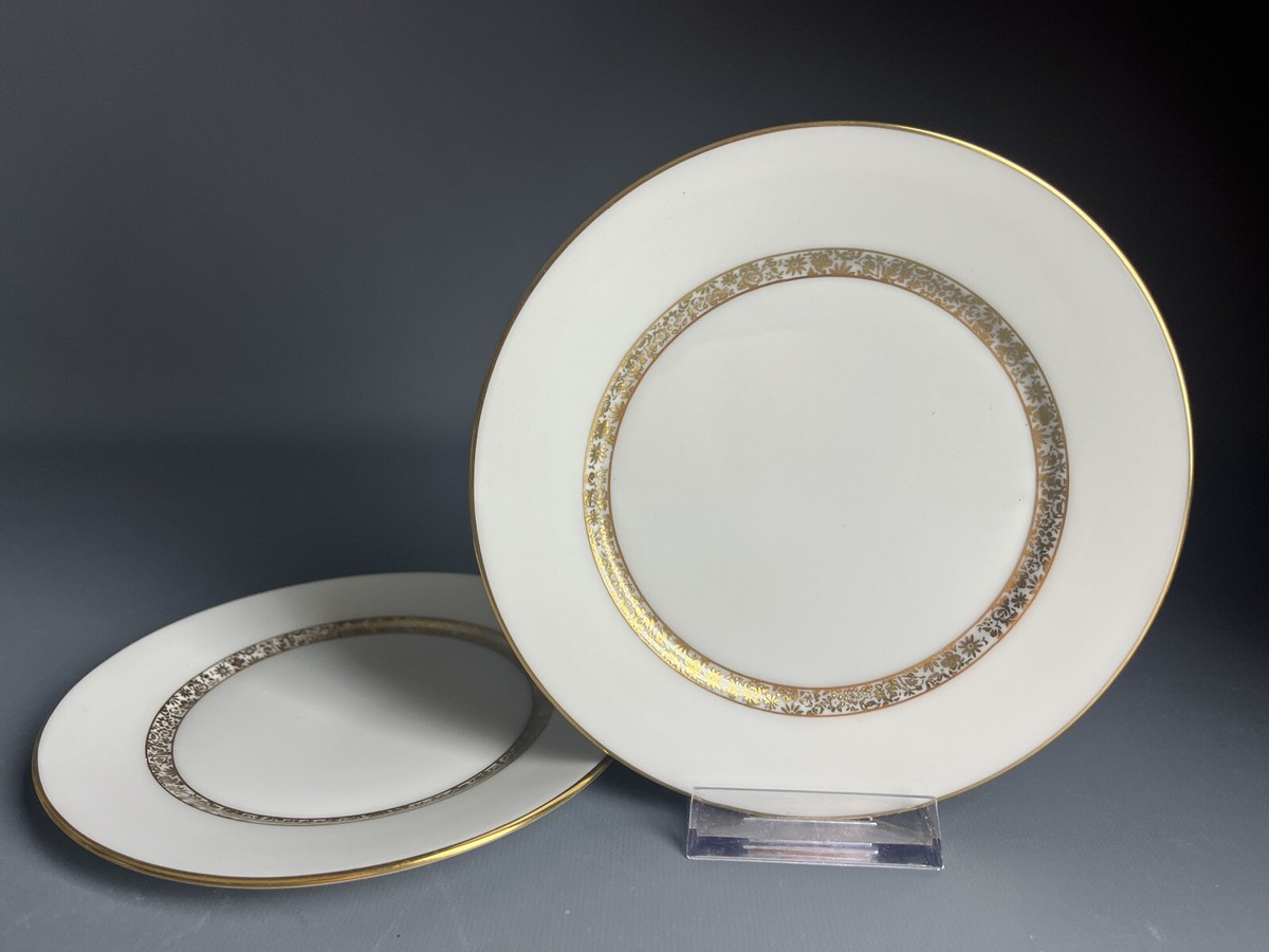 Oxford Bone China Golden Glen Lot of 4pc - 2 Bread Plates 1 Cup Oxford Bone China Golden Glen Lot of 4pc - 2 Bread Plates 1 Cup