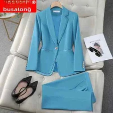 New Women's Long Sleeve Suit Trousers Smart Workwear Wardrobe Staple