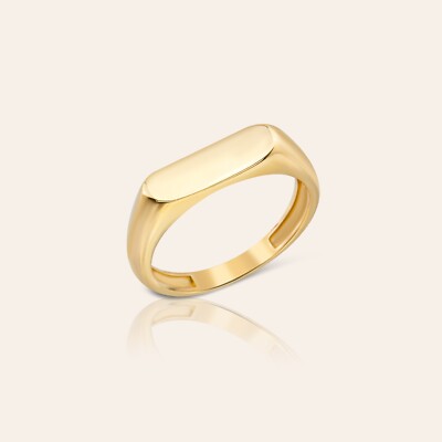 14k Gold Dainty Signet Ring   Personalized Name or Monogram, Sizes 6