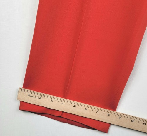 Escada Dress Pants Women's 38 Red 100% Wool Straight Leg Slacks Office Core - Picture 3 of 17