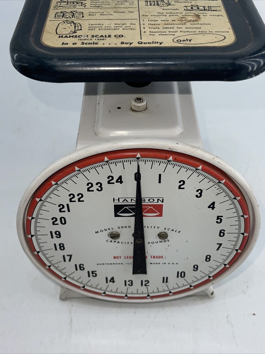 Vintage Hanson Model 2000 Kitchen Utility Scale 25 lb Limit | eBay