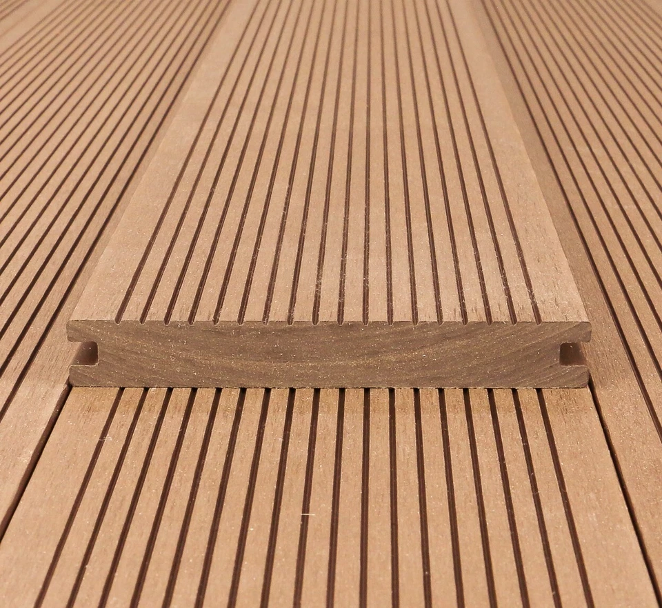 WPC Massiv Terrassendielen Premium Balkon Holz Terrassen Dielen 5 Farben, Muster - Bild 2 von 4