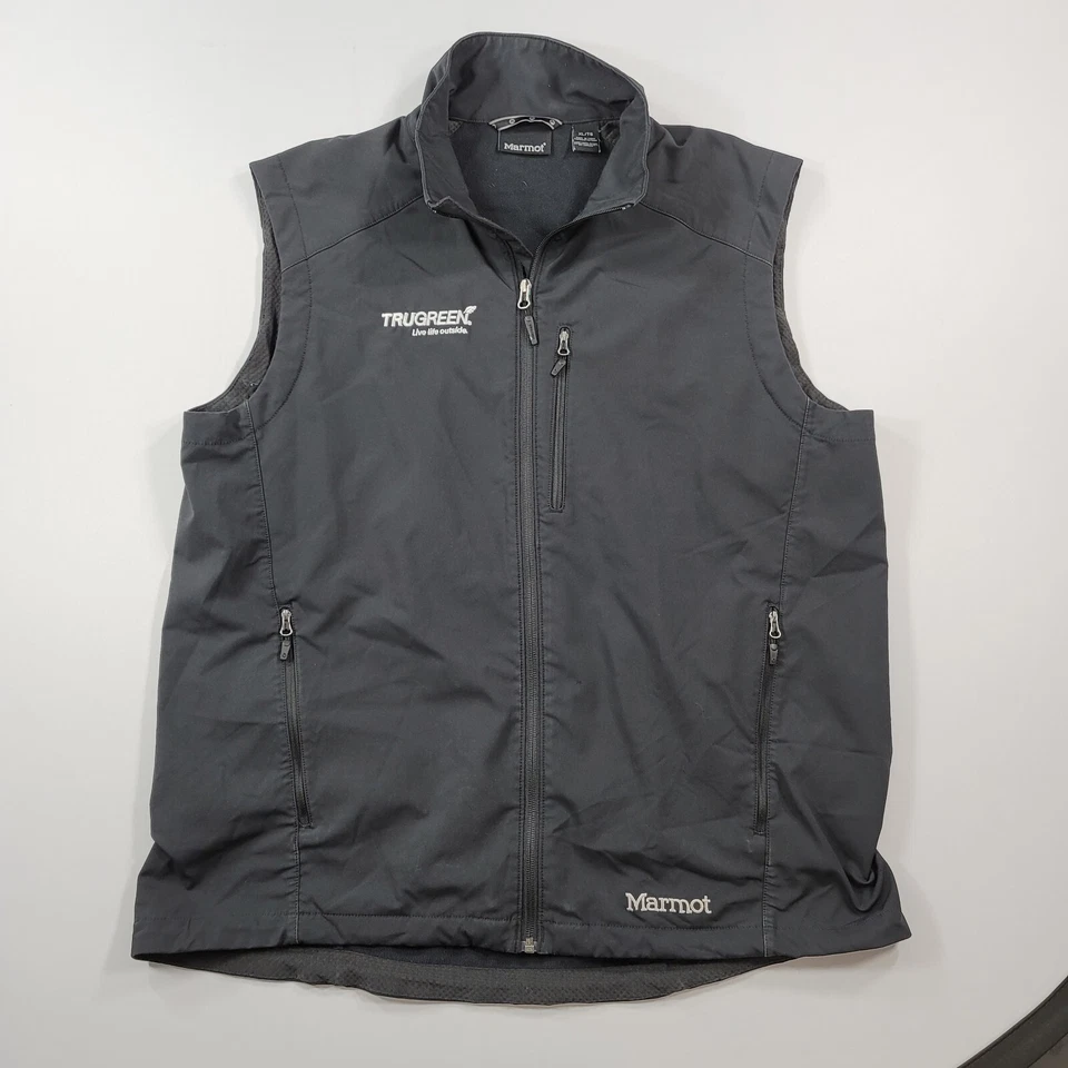 Chaleco Marmot Para Hombres XL Negro Forrado de Vellón Logo Bolsillos con Cremallera Completa Foto 2 de 4