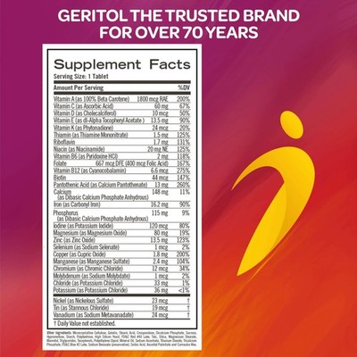 Geritol Multivitamin Multimineral Nutrition Support Tablets 100 Ct Pack of 3