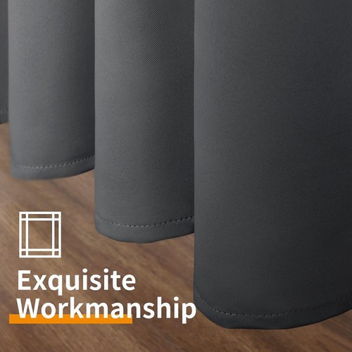 YoungsTex Blackout Curtains for Bedroom 63 42"W x 63"L (Pack of 2), Dark Grey - Picture 7 of 7