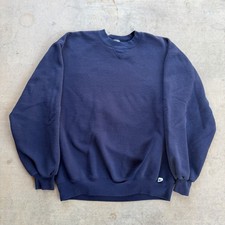 Vintage Russell Athletic Faded Navy Blue Sweatshirt Size Large Made In USA 90’s