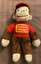 Vintage Knickerbocker Curious George Plush Monkey Stuffed Animal 14 Red Shirt