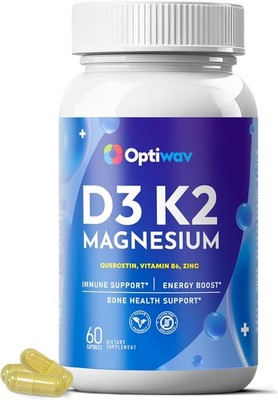 Vitamin D3 K2 Magnesium Supplement - Bone Immune Energy & Muscle Health... 