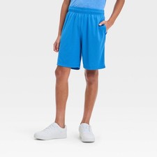 Boys' Mesh Shorts - All In Motion Aqua Blue M: Recycled Polyester, Elastic