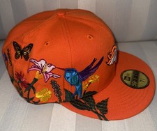 Nuevo con etiquetas Gorra New Era 59Fifty Denver Broncos NFL "Blooming" Naranja Ajustada Talla 7 3/4