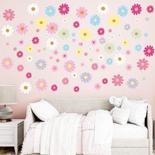 12Sheet Daisy Wall Decals, 180Pcs Cute Flower Wall Decals, Flower Vinyl Walls...
